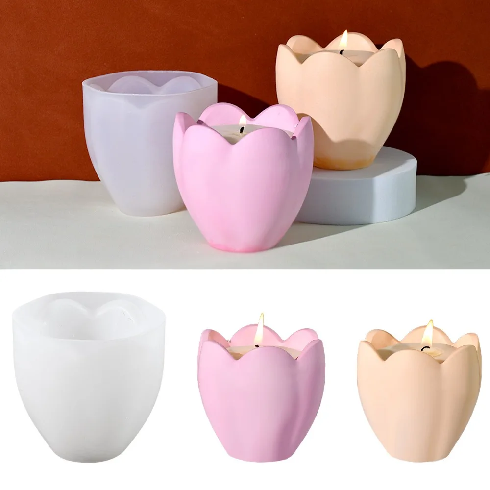 Soap Making Books - Tulip Candle Holder Silicone Moulds Flower
