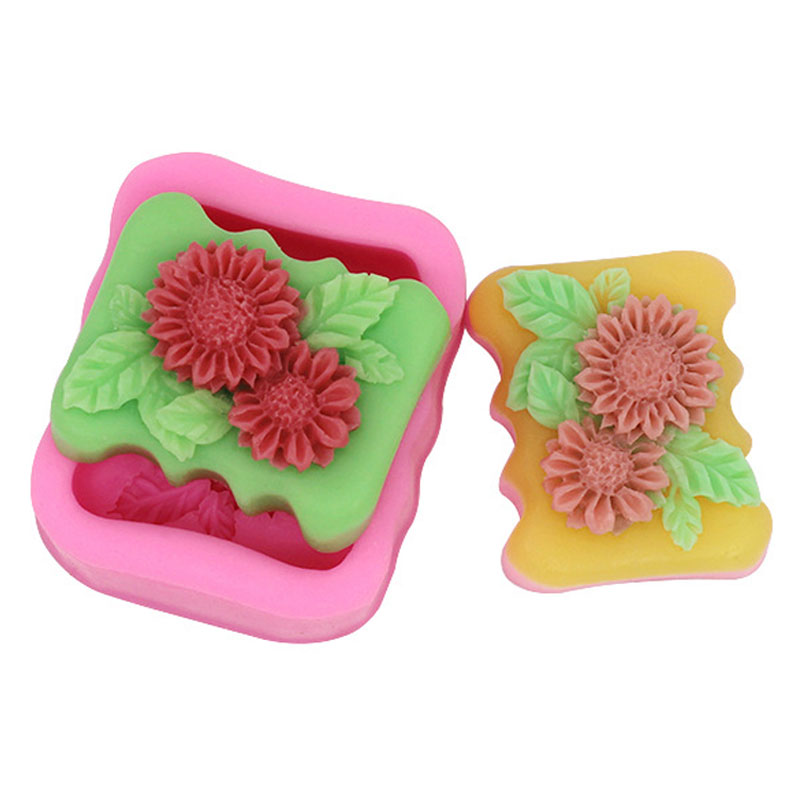 3D Square Flower Silicone Soap - Soap Making Homemade ulasan dan harga