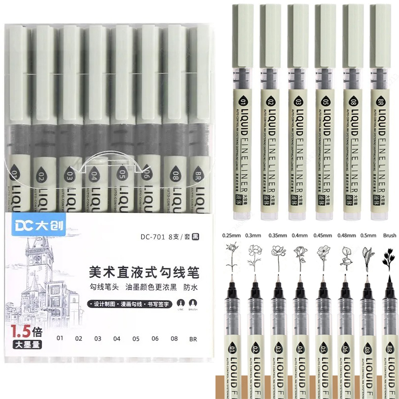 12 Tibs Black Pen Fine Line Sk - Copic Marker Sketch ulasan dan harga