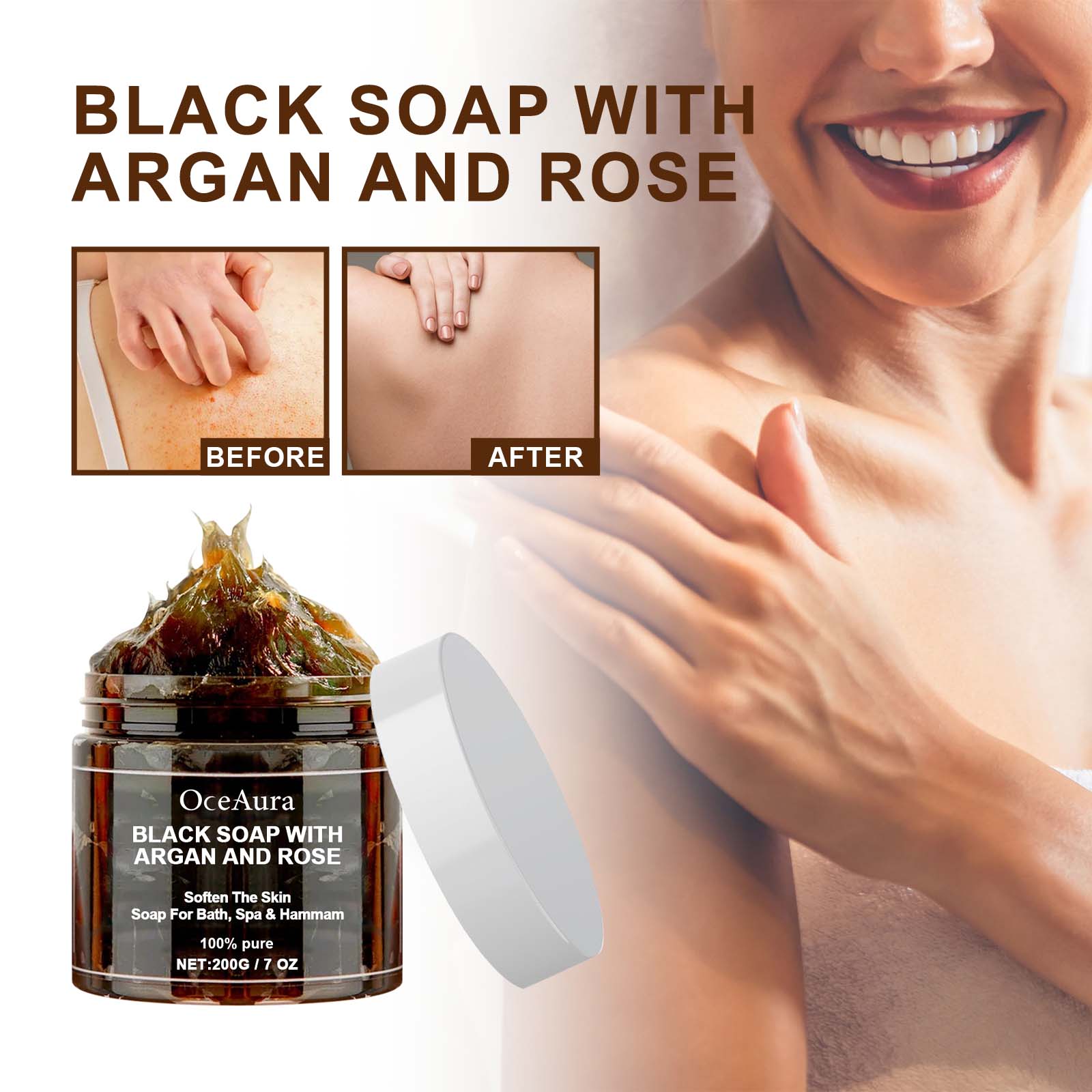 OCEAURA Black Soap With Argan  - Soap Making Essential Oils ulasan dan harga