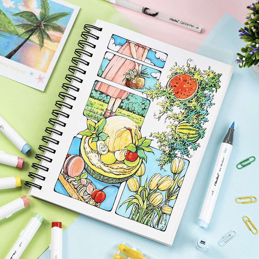 Ohuhu Honolulu Marker Pen Set  - Copic Marker Sketch ulasan dan harga